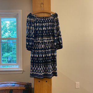 Blue, patterned, AB studios casual dress